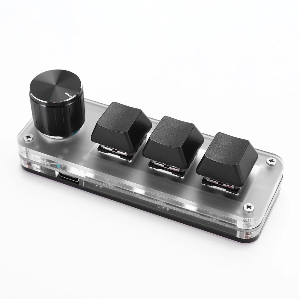3 Key 1 Knob/4 Key One Handed Mechanical Gaming Keyboard Red Switches ...
