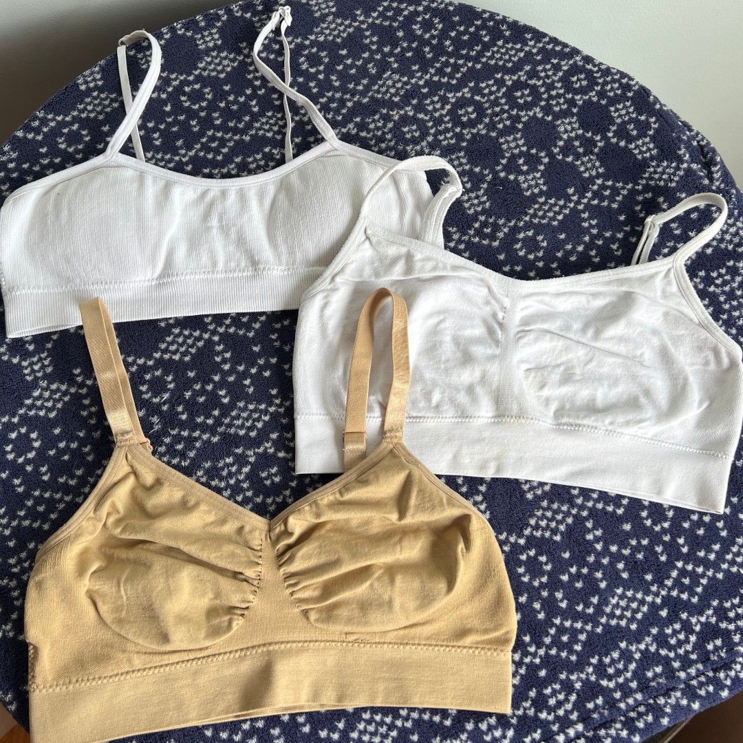3 PCs Bralette Bra bundle (Category: Activewear) located in Quezon City. Submitted by all_items_50_each (Listing ID 1471063164, Image 1). Description: 3 PCs Bralette Bra bundle Fits M *brand and size is posted, as long as it is readable, measurements via tape measure-laid flat, is also posted *wash before wearing, may have lints, dirt/stains (due to storage), color-bleed stains, esp. light colored, with normal signs of usage, pls. manage your exp