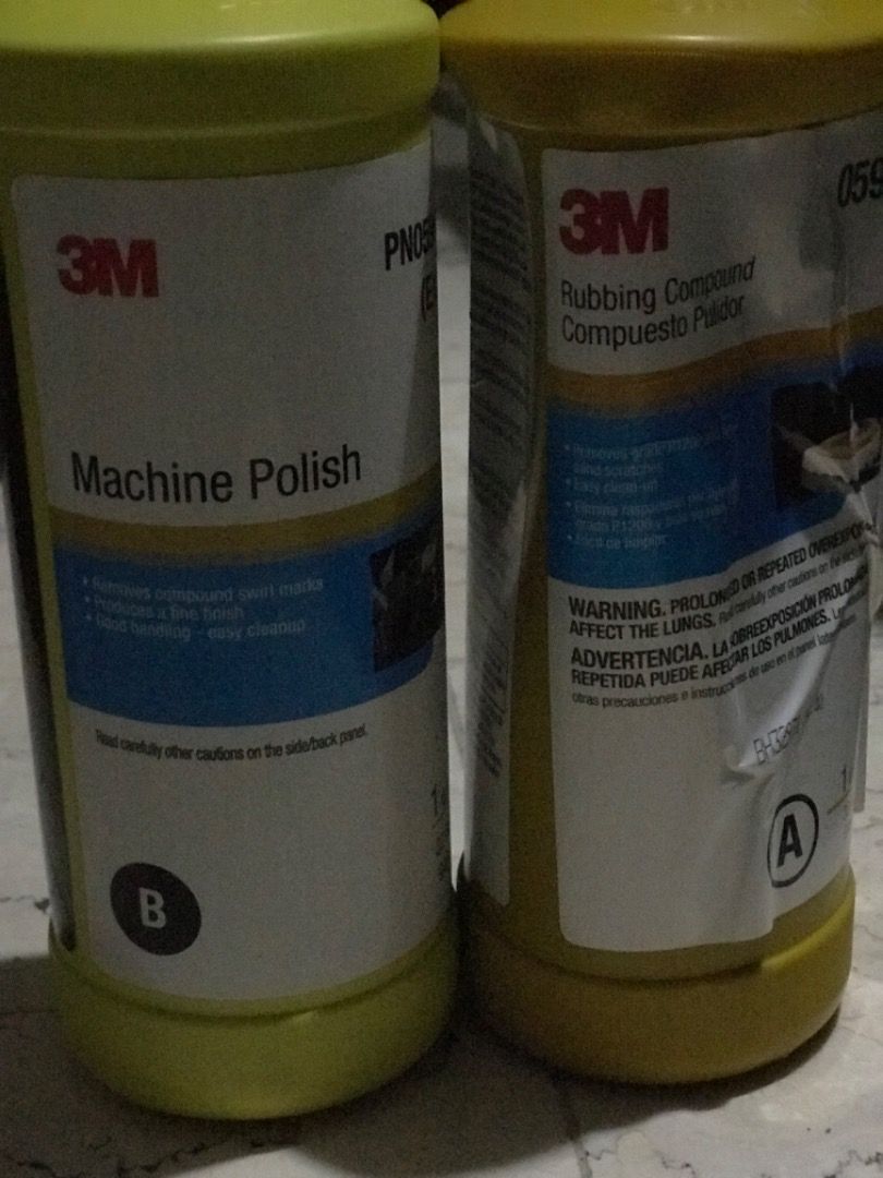 3M Rubbing compound and Machine polish (Category: Maintenance Fluids and Filters) located in Caloocan City. Submitted by silentwhale_084572 (Listing ID 1471032675, Image 3). Description: For car Rubbing compound and Polish .