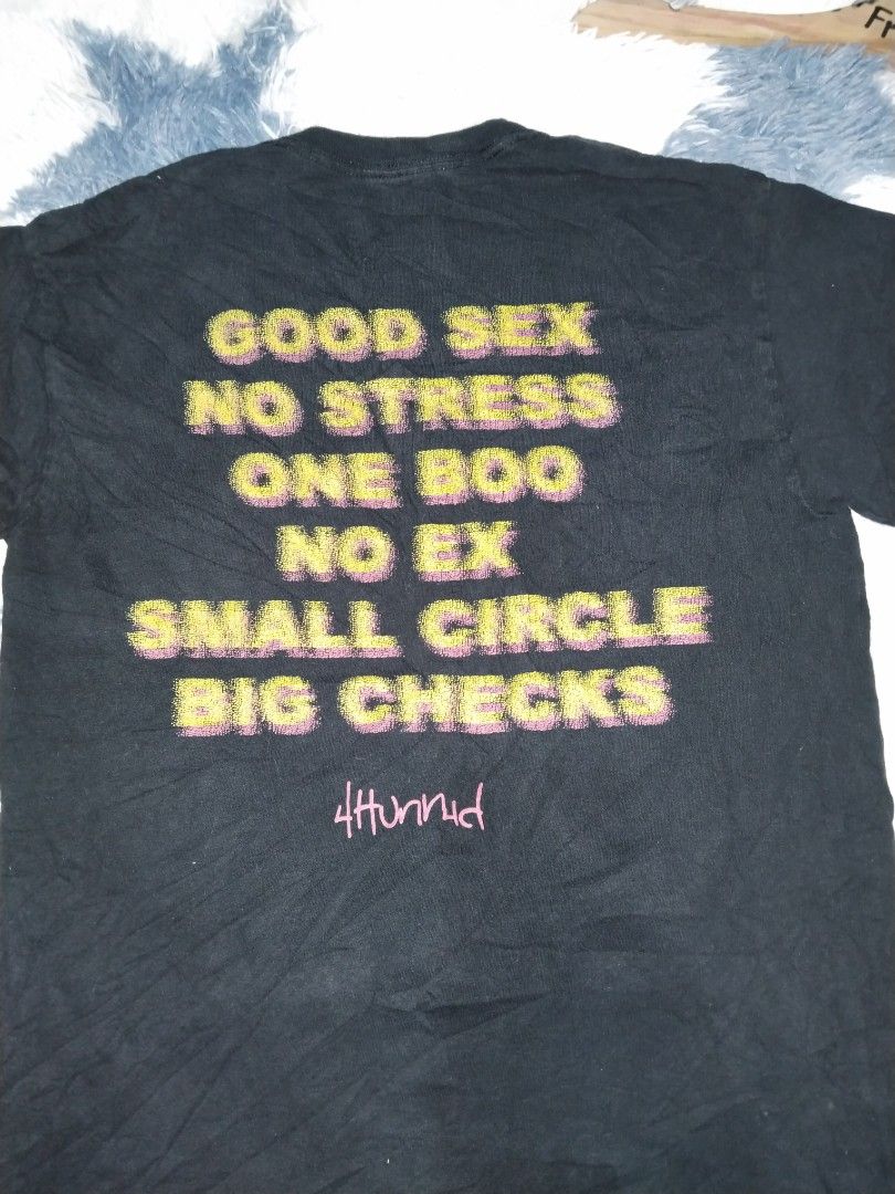 4hunnid t shirt (Category: Tshirts & Polo Shirts ) located in Barili. Submitted by francis88z (Listing ID 1471081722, Image 3). Description: 4hunnid size medium W21L28 excellent condition no issue 1500+sf.