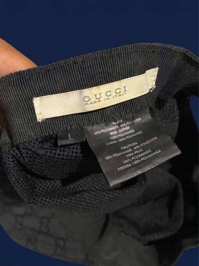 500 by Gucci GG Monogram Black Cap Size L (Category: Caps & Hats) located in Madrid. Submitted by jhunaceee (Listing ID 1470940744, Image 3). Description: - Brand: Gucci (Collaboration 500 edition) 💯Authentic Good as new Size Large No issue.