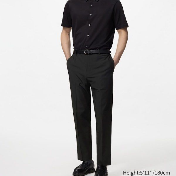 🚹 UNIQLO MENS EZY ANKLE PANTS (Category: Trousers) located in Baguio. Submitted by WEAROLD (Listing ID 1471070698, Image 1). Description: 🚹 UNIQLO MENS EZY ANKLE PANTS •excellent •WAIST 33-36 | LENGTH 37.5 | HEM 7.2 •large on tag 🏷️780 •black RULES & POLICY •pls refer to measurements for fit (pit to pit | shoulder to hem) •limit your expectations mostly are thrifted/used •first to dm will get the item •No return & exchange policy (details are 