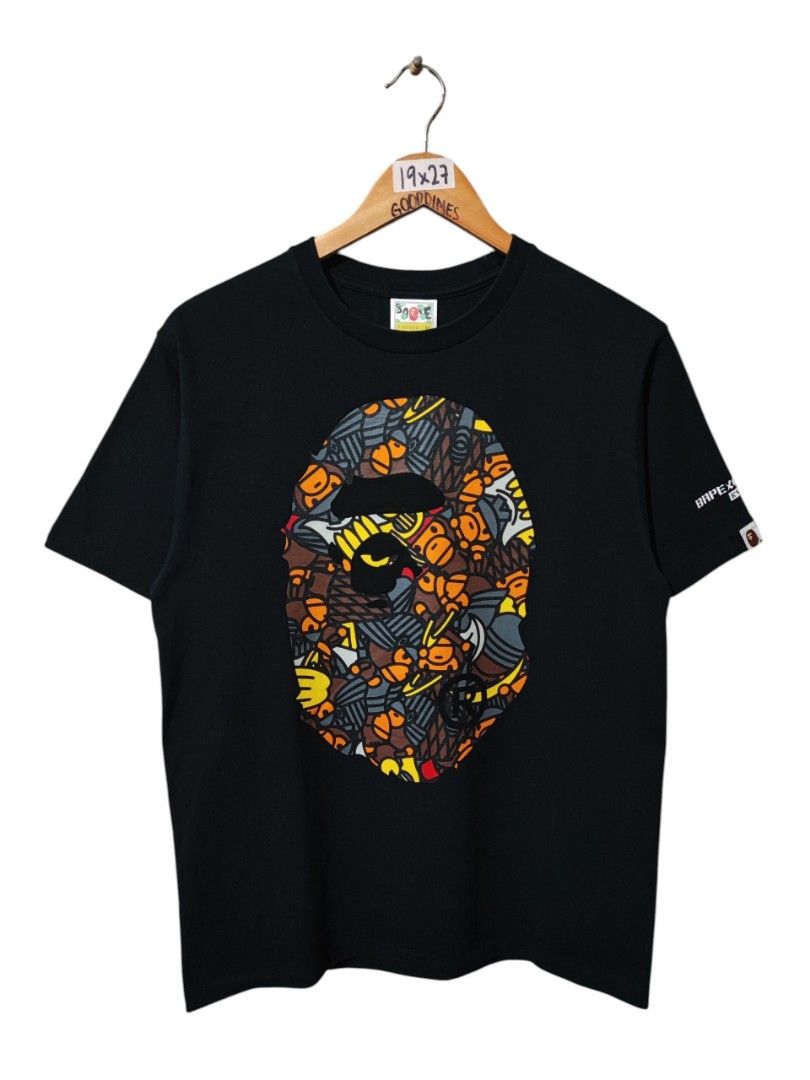 A BATHING APE - BAPE KYOTO MILO BIG HEAD MIRROR TEE (Category: Tshirts & Polo Shirts ) located in Iloilo. Submitted by gooddimes (Listing ID 1471075467, Image 1). Description: A Bathing Ape - Bape Kyoto Milo Big Head Mirror Tee Authentic Bape Exclusive Kyoto Size on tag: Medium Dimes: 19x27L Issue/s: None Color rate: 9.8/10 Excellent condition ₱3,499 +sf Reminders: - All items are thrifted, please manage your expectations - Color may vary due to 