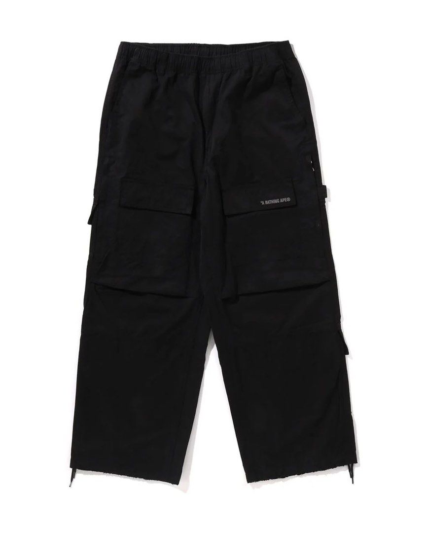A Bathing Ape Relaxed fit Black Cargo Pants (Category: Joggers) located in Manila. Submitted by dopehits (Listing ID 1471105695, Image 3). Description: Size Small 30-34 No issue Baggy asf 10 pockets 3500 only 📩 Psg nalang pag di na out ✌🏻.