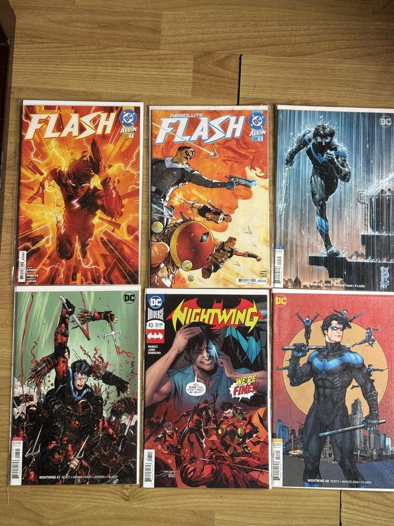 Absolute Flash and Nightwing Variants (Category: Comics & Manga) located in Manila. Submitted by ina0115 (Listing ID 1470955343, Image 1). Description: Nightwing Variants: 200 each, 1,200 Set Absolute flash #1-2: SOLD ❌ Loc: Cainta Mop: gcash PAYO Mod: Lalamove, jnt, or LBC .