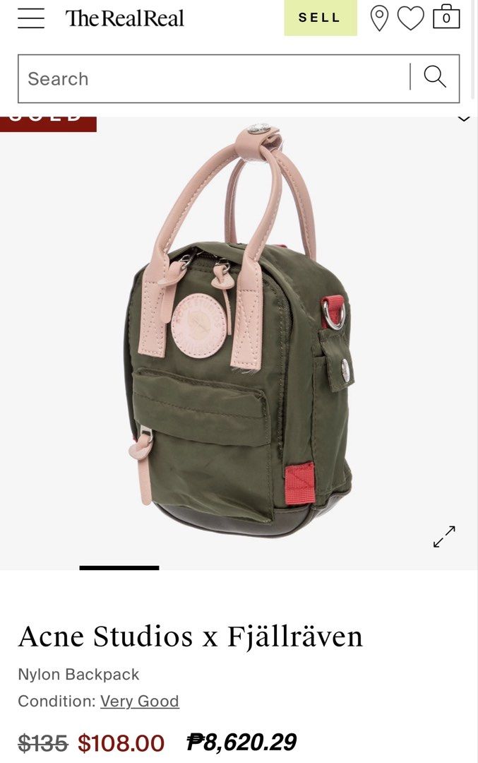 ACNE STUDIOS x FJALLRAVEN Crossbody Backpack (Category: Luxury Bags & Wallets) located in Bauang. Submitted by thriftypockets92 (Listing ID 1471012843, Image 2). Description: bakbak ung bottom. balatan nalang.