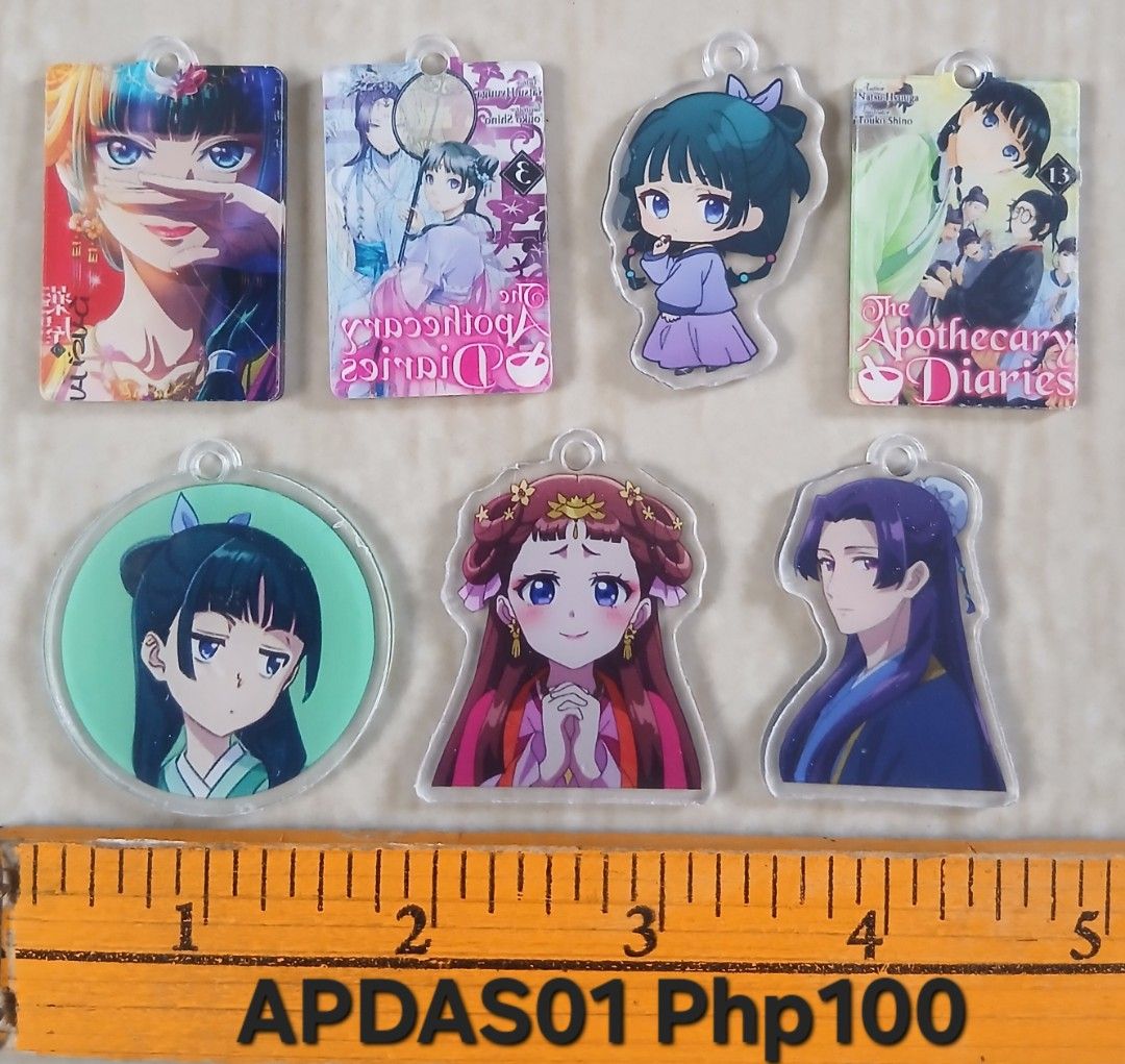 ACRYLIC CHARMS PER SET (Category: Handmade Craft) located in Cavite. Submitted by jiearah.online.shop (Listing ID 1470962205, Image 1). Description: ASSORTED ACRYLIC CHARMS SET Selling as is. ACTUAL ITEM ON PHOTO. Price indicated on each photo. PER SET PO,NOT PER PIECE. Kung ano po ang nasa photo,yun po ang magkakasama. Anime and Character Design : Slam Dunk, One Piece Luffy, Genshin Impact, Apothecary Diaries, Sailor Moon, Monsters Inc, Disney M