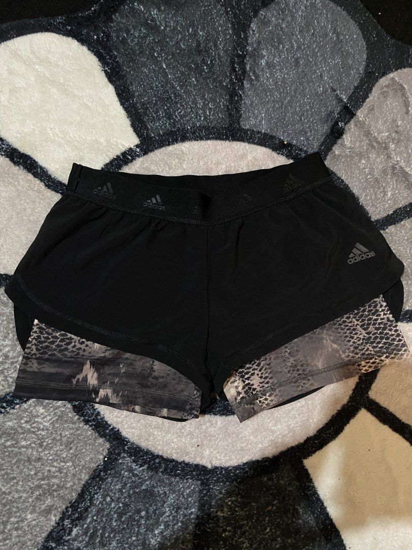 Adidas 2&1 Running Shorts (Category: Shorts) located in San Carlos. Submitted by athletes-high (Listing ID 1470942273, Image 1). Description: Adidas 2&1 Running Shorts Black excellent condition Inner leggings (snake print) Width 28-30 Length (short 10) ( leggings 12) 500.