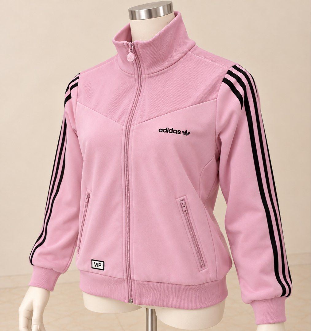 Adidas Pink Track Jacket Size L (Category: Coats, Jackets and Outerwear) located in Santa Cruz. Submitted by zellethrifts (Listing ID 1470932471, Image 2). Description: • Bought in Japan 🇯🇵 • like new • Fits large to xl • In excellent condition • Photos taken using mannequin only 🚚 Shipping via J&T only 📦 Shipping fee to be shouldered by buyer 💳 Mode of payment: GCash 📍 Santa Cruz, Laguna.
