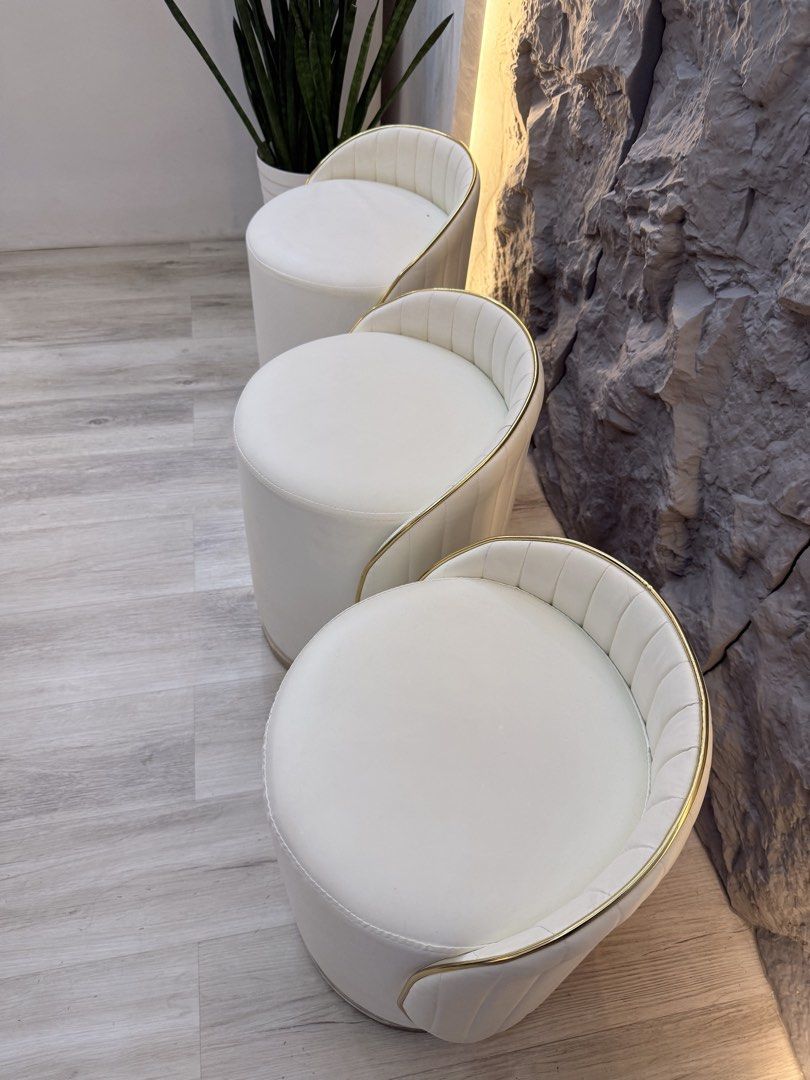 Aesthetic stools (Category: Chairs) located in Antipolo. Submitted by karen.d.santos.313 (Listing ID 1471028538, Image 2). Description: Leathertype material easy to maintain. Just wipe and dirts is easily removed. Price is for 3 pcs already.