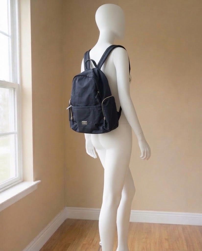 AGNES B. VOYAGER BLACK NYLON LEATHER BACKPACK (Category: Backpacks) located in Marikina City. Submitted by minimalistmanila (Listing ID 1471083573, Image 1). Description: Genuine Agnes B. nylon black backpack. Medium roomy size with gold hardwares and leather handles. Worth P7,999. Order now!.