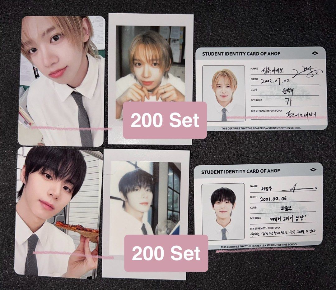 AHOF PHOTOCARDS [OFFICIAL] (Category: K-Wave Merchandise) located in Manila. Submitted by abyurasobhwa81 (Listing ID 1471107568, Image 2). Description: [ wts lfb ahof ph ] ⭑.ᐟ ahof assorted pc ⟢ prices indicated on each photo ⟢ onhand: PAYO or 3 Days DOP ⟢ loc: qc ⟢ MOP: gcash ⟢ sf + pf to follow | free sf if taking more ⟢ x sensi and impatient ⟢ message seller to claim.