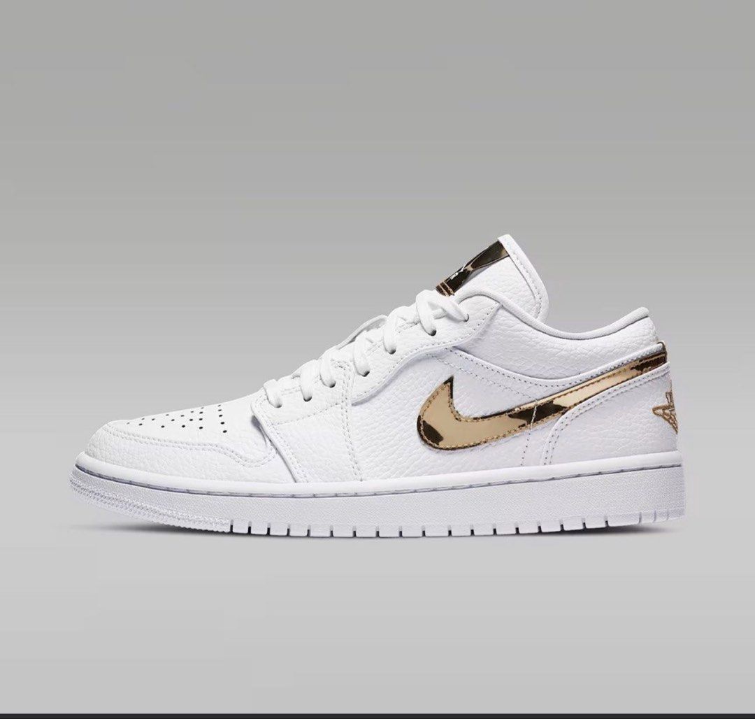 AIR JORDAN 1 LOW (Gold/Wht) 7 (Category: Sneakers) located in Batangas. Submitted by melissa.closet (Listing ID 1470962190, Image 1). Description: LP POSTED!!! Original 💯 SIZE: US7 /24cm CONDITION: EXCELLENT. Used 3x then stored. No more box sorry. Just the pair. Selling low!! LP POSTED!! Bought for P6295 at ATC Nike Flagship Store. If in doubt dont buy!!.