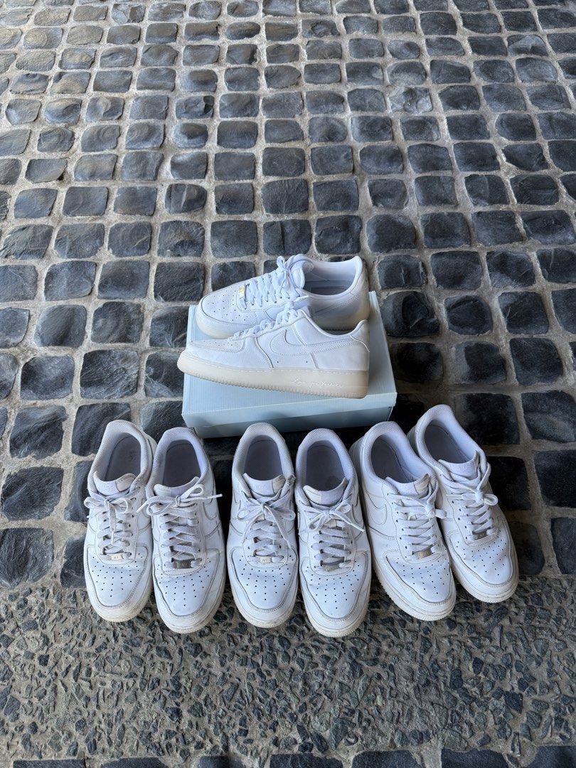 Airforce 1’s (Category: Sneakers) located in Manila. Submitted by martinmarggg (Listing ID 1471014057, Image 1). Description: For sale Af1 nocta drake used twice complete inclusions 5,000 Af1 triple white all size 8.5, no box, bought from nike ph 2,500 each or 7k for 3 take all 4 pairs for only Php 10,000.