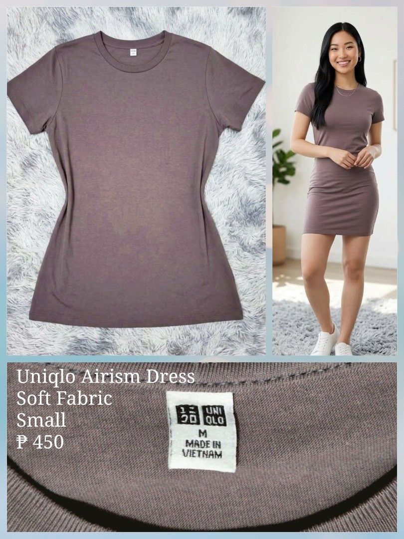 Airism Dress (Category: Dresses) located in General Trias. Submitted by relove_closet8 (Listing ID 1471018953, Image 1). Description: • Washed and never used. • Size: Medium • Unique taupe color 😍 • RFS: I purchased⁸ the wrong size. • Buyer handles shipping fee and book J&T or Lalamove only. • Payment first via bank transfer or e-wallet • No cancellation/return/refund of orders. 📍Lancaster, General Trias (Weekdays) 📍Las Piñas (Saturday & Sunda