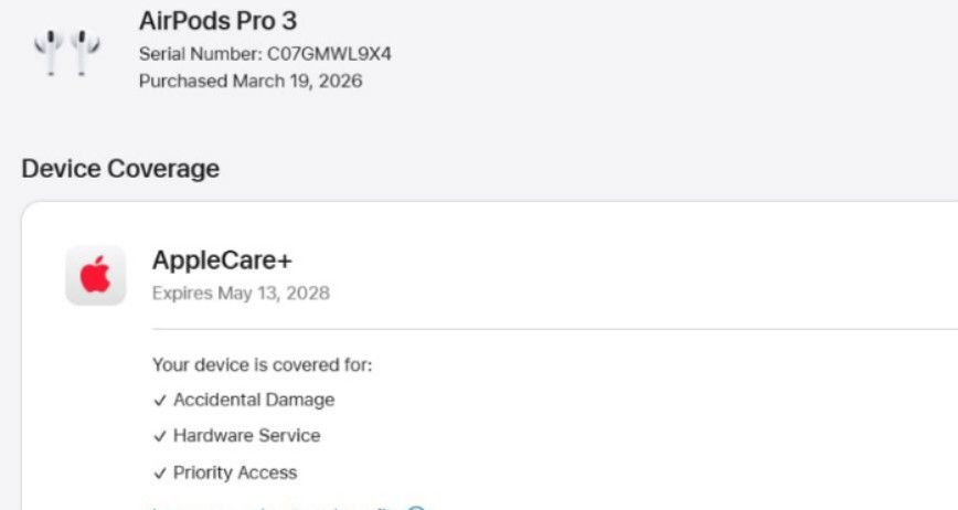 Airpods pro 3 with warranty (Category: Earphones) located in Manila. Submitted by matchalover22 (Listing ID 1470356401, Image 2). Description: -Apple warranty still available -Price slightly negotiable for sure buyer -Can do same day delivery or meetup -Comes with box, chord, and earbuds replacement -dm for more details.