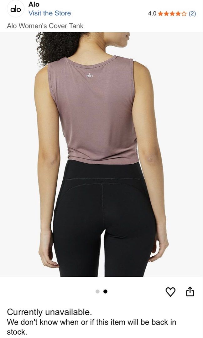 Alo Yoga Cover Tank (Category: Activewear) located in Los Banos. Submitted by darlingg01 (Listing ID 1471031730, Image 1). Description: Medium Issue: cut tag only.