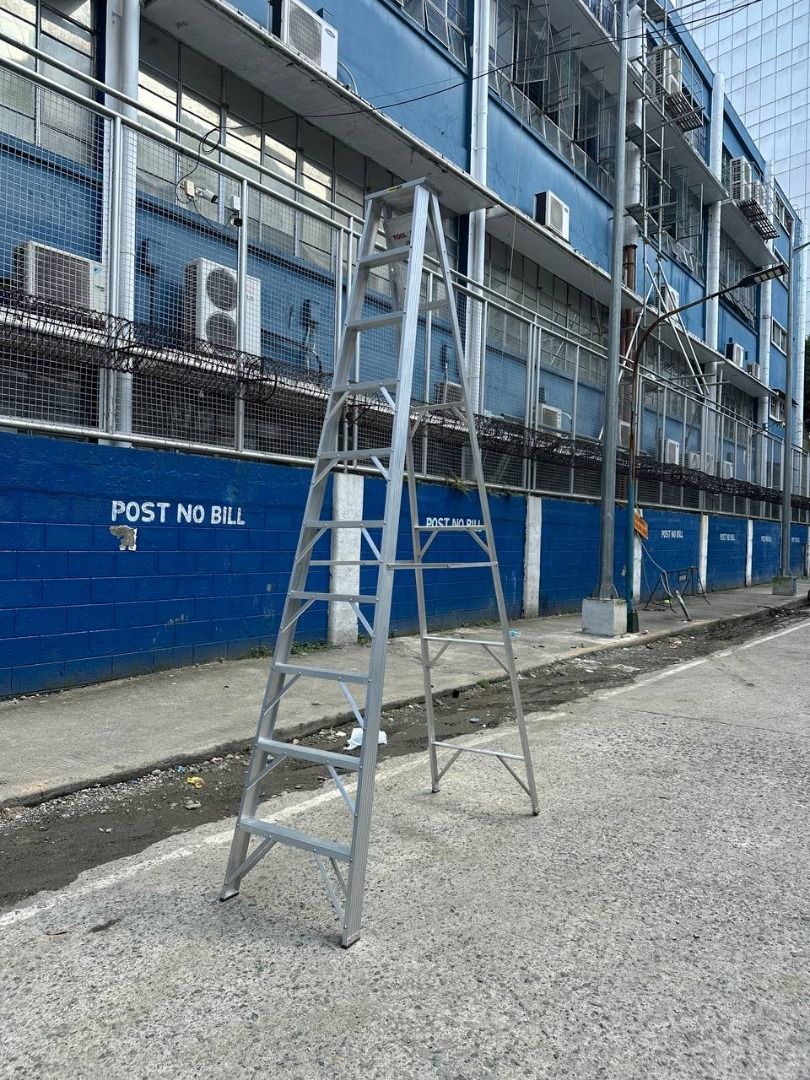 ALUMINUM LADDER Specs: A-TYPE, 10FT (Category: Everything Else Others) located in Manila. Submitted by 09171479278_elsie. (Listing ID 1470936011, Image 1). Description: ALUMINUM LADDER Specs: A-TYPE, 10FT.