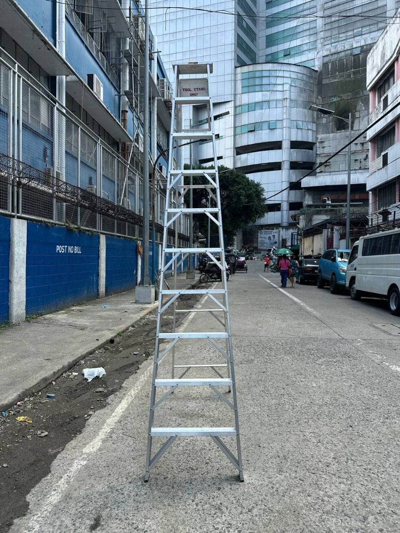 ALUMINUM LADDER Specs: A-TYPE, 10FT (Category: Everything Else Others) located in Manila. Submitted by 09171479278_elsie. (Listing ID 1470936011, Image 2). Description: ALUMINUM LADDER Specs: A-TYPE, 10FT.