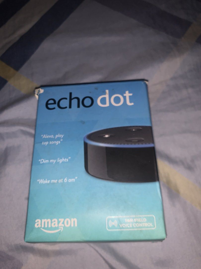 Amazon Echo Dot alexa Smart assistant (2nd gen) (Category: Soundbars, Speakers & Amplifiers) located in Manila. Submitted by oldbeamco. (Listing ID 1470932238, Image 1). Description: - Product: Amazon Echo Dot Smart Speaker - Condition: Brand new in box (minor shelf wear on top left corner, packaging intact) - Voice Control: Far-field voice recognition built-in - Key Features: Play music, control smart lights, and set alarms hands-free - without 