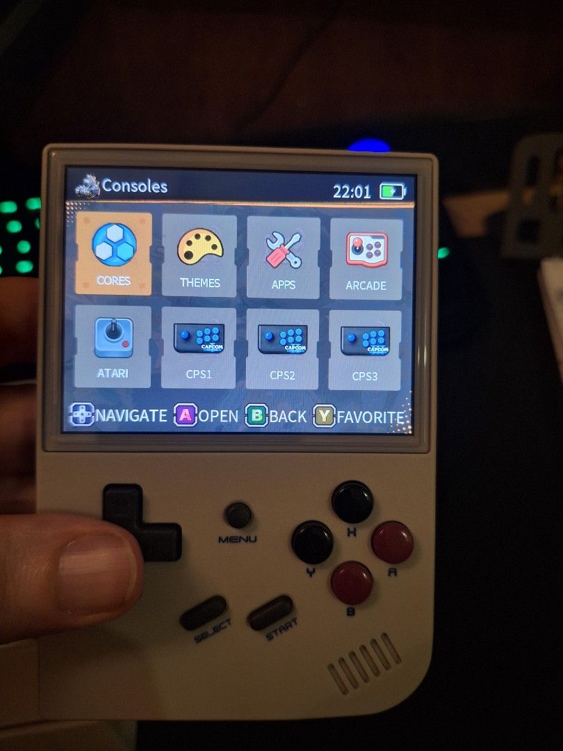 Anbernic RG35XX Retro Handheld Game Console Gray (Category: Nintendo) located in Capas. Submitted by jimbogold (Listing ID 1471111994, Image 1). Description: Anbernic RG35XX handheld game console in gray. Plays all your favorite retro classics, tested and working great. Sharp display, responsive buttons, and clean overall unit. Includes the original retail box. Great way to game on the go without carrying a phone. Grab it before it's gone..