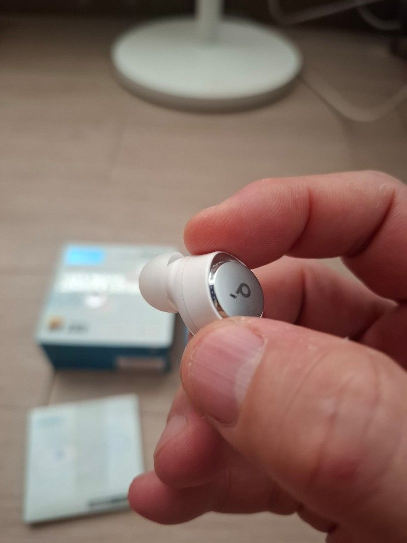 Anker Soundcore Space A40 True Wireless Earbuds (Category: Earphones) located in Paranaque City. Submitted by zendog_be1640 (Listing ID 1470978680, Image 3). Description: - Model: Anker Soundcore Space A40 True Wireless Earbuds - Color: Clean White - Audio & Noise Cancellation: Adaptive ANC and -Res Wireless Audio - Battery Life: Up to 50 hours total playtime - Inclusions: Original box, charging case, manual, and complete extra ear tips - Conditi