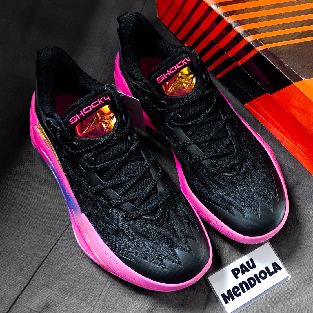 ANTA Shockwave 7 "Black/pink" (Category: Sneakers) located in Pasig City. Submitted by paumendiola (Listing ID 1471029686, Image 2). Description: WTS ANTA Shockwave 7 "Black/pink" Available sizes 8.5 / 10 / 10.5 Brand new with box ₱ 2,990 only‼️firm (SRP 6,595) Note: some boxes are damaged 100% original Money back if proven fake Location: Pasig/Cainta Open for meet-ups Shipping via Lalamove/J&T/JRS.