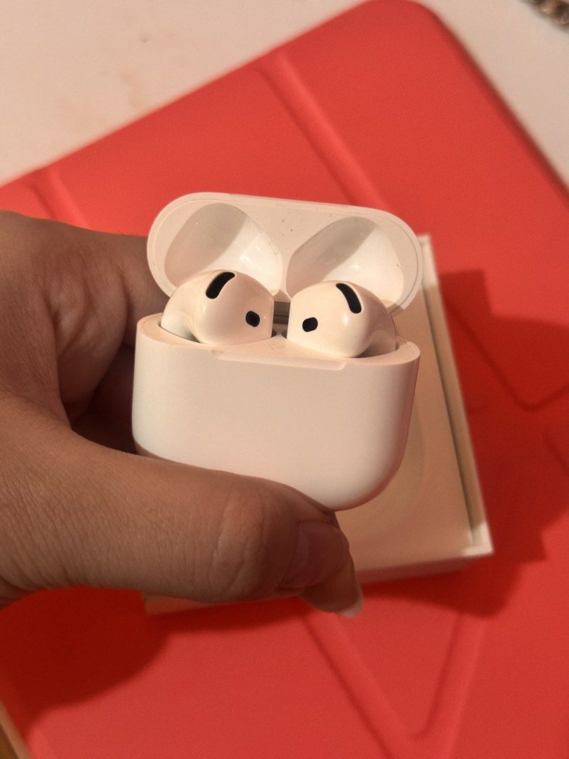 Apple AirPods 4 (ANC) RUSH (Category: Headphones & Headsets) located in Manila. Submitted by lovedby_ly (Listing ID 1470943357, Image 1). Description: - Authentic Apple AirPods 4 (ANC) - Includes original charging case, packaging box, and manuals - Clean condition and 100% fully functional - Delivers amazing sound quality with a very comfortable fit - Easy, instant pairing with your iPhone.