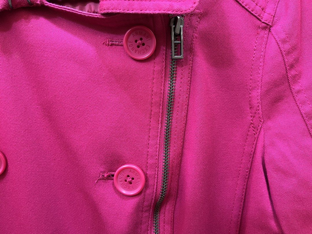 Armani Exchange Coat Women’s Medium (Category: Coats, Jackets and Outerwear) located in Quezon City. Submitted by tintin_reyes (Listing ID 1471101728, Image 3). Description: Armani Exchange Coat Women’s Medium Fushcia Pink with Belt Used once- almost new condition RFS: Seldom use - decluttetring.
