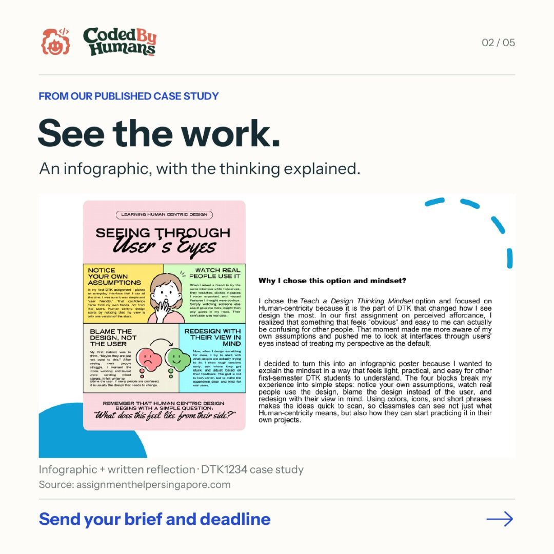 Assignment Help Homework Help Service Writing Essay Coding Programming Help (Category: Professional Skills) located in Singapore. Submitted by codedbyhumans (Listing ID 1471097590, Image 2). Description: Bring a draft you want feedback on, a brief you're trying to understand, or code that isn't working. Case Study: How we saved Two SUSS TMAs for a Struggling father juggling family, work and studies: assignmenthelpersingapore.com/blog/suss-facilit