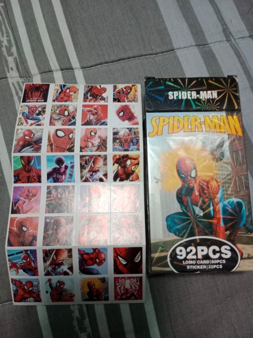 Assorted characters (Category: Raw Singles) located in Makati City. Submitted by aceofspades09 (Listing ID 1471094703, Image 2). Description: Spider-Man Cards Double - Sided of high definition print. 60pcs cards + 32 pcs stickers Location: Makati City.