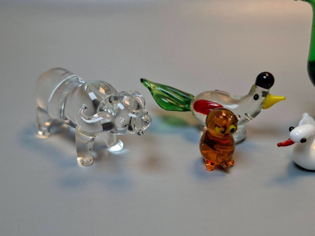 Assorted Miniature Blown Glass Animal Figurines Set (Category: Designer & Blind Box Toys) located in Paranaque City. Submitted by lexajapansurplus (Listing ID 1471079609, Image 3). Description: - Set of 7 adorable miniature blown glass animals - Made from glossy glass with vibrant multi-color details - Condition: Excellent, no chips or cracks inspected - Ideal for display cabinets, miniature setups, or dollhouse collections - Sold as a complete s