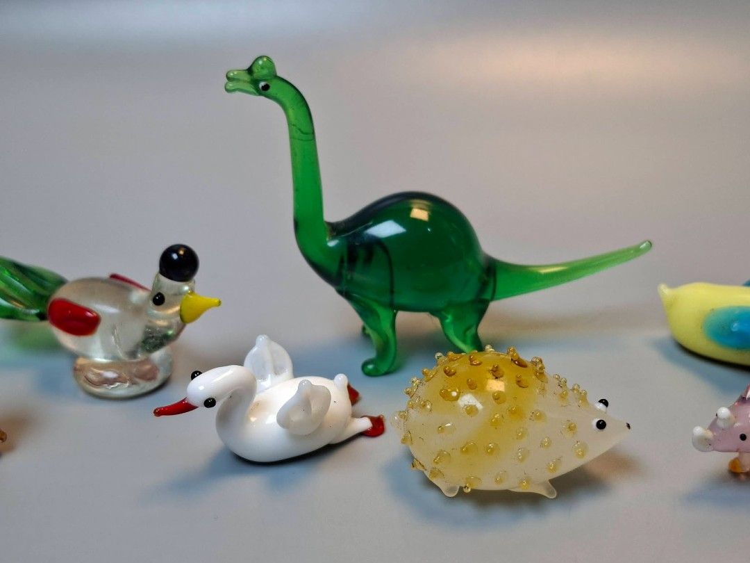 Assorted Miniature Blown Glass Animal Figurines Set (Category: Designer & Blind Box Toys) located in Paranaque City. Submitted by lexajapansurplus (Listing ID 1471079609, Image 2). Description: - Set of 7 adorable miniature blown glass animals - Made from glossy glass with vibrant multi-color details - Condition: Excellent, no chips or cracks inspected - Ideal for display cabinets, miniature setups, or dollhouse collections - Sold as a complete s