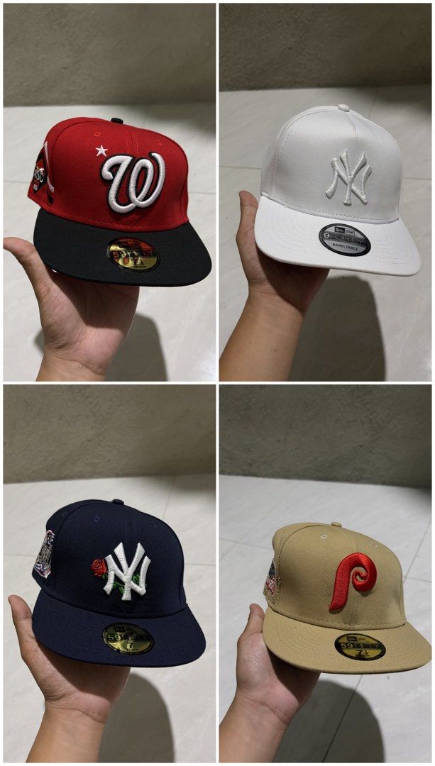 Assorted New Era and Designer Snapback Caps (Category: Caps & Hats) located in Macabebe. Submitted by bdaddyc (Listing ID 1471019003, Image 2). Description: - Collection clear-out: New Era fitteds, snapbacks, Chrome Hearts, and Supreme - Teams: Dodgers, Yankees, Angels, Raiders, and more - Fitted Sizes: Mostly 7 1/8 to 7 3/8 - Closure: Fitteds and adjustable snapbacks available - Condition: Clean shapes with structured brims - Buying Options: Ava