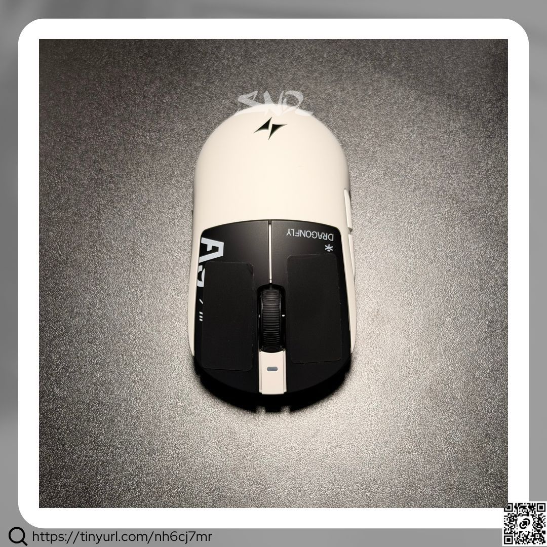 ATK Dragonfly A9 Air | Shadow White (Category: Mouse & Mousepads) located in Quezon City. Submitted by sonder_listings (Listing ID 1471092661, Image 1). Description: • Complete w/box & inclusions • Date arrived: September 17, 2026 • Installed ATK pre-cut grip tape • Installed UWS silverfox dot skates • Sensor: PAW3950 • MCU: NORDIC 54L Series • Polling Rate:8K (Receiver/Wired) • Weight: 47g±3g • Coating: All-New Nano Coating • Battery:300mAH • Ba