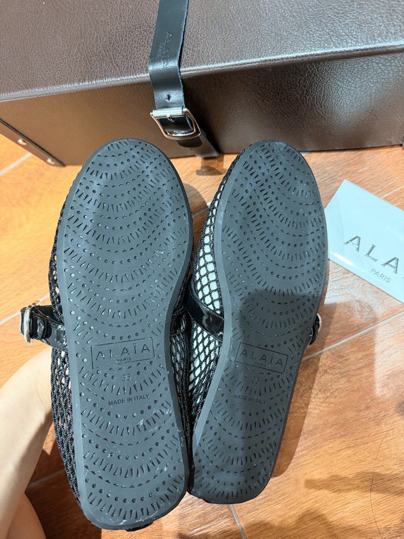 Authentic Brandnew Alaia Flats Fishnet 36 (Category: Sneakers & Footwear) located in Bulacan. Submitted by chinpv (Listing ID 1471087654, Image 2). Description: - Brandnew/ Unused - Black, size 36 - Comes with box, dustbags, card - Store price 60,000 RFS: I got the style that I want already not this one. Never used this. Still brandnew. .