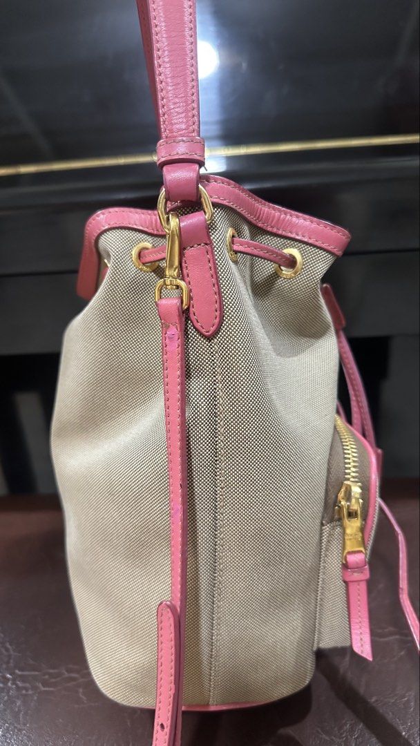 Authentic Prada Mini Bucket Two Way (Category: Luxury Bags & Wallets) located in Las Pinas. Submitted by marshmallowmax (Listing ID 1470969697, Image 3). Description: Guaranteed Authentic! Slightly used like 9/10 condition Clean inside and out With dustbag.