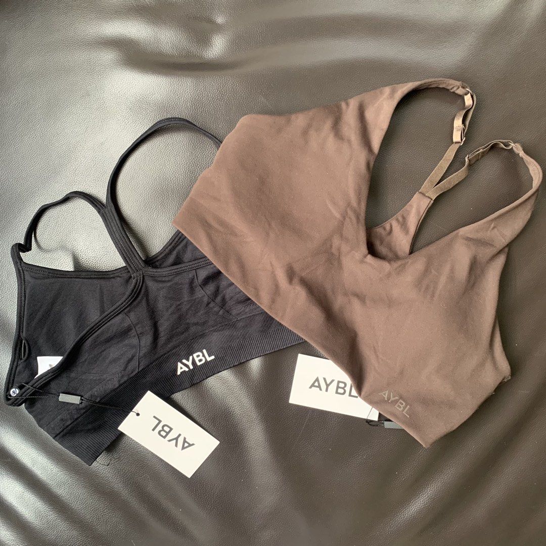 AYBL Sports Bra (Category: Activewear) located in Cavite. Submitted by francuhstuff_ph (Listing ID 1471060095, Image 1). Description: AYBL Sports Bra Staple Sports Bra - Coffee Brown Medium Width: 15 Hem: 13.5 Deadstock Empower Seamless Sports Bra - Black Medium Width: 15 Hem: 12 Deadstock 1,200 each 1,200 each.