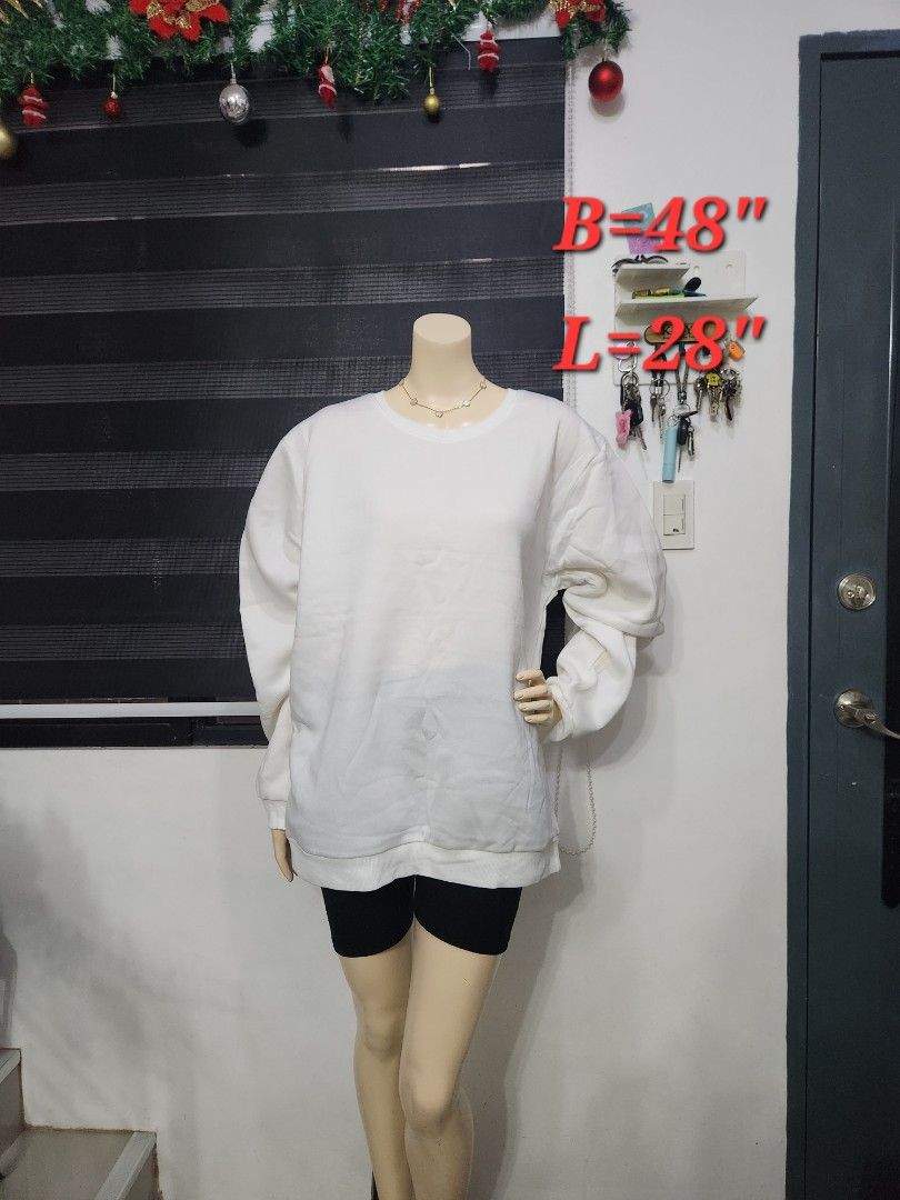 B-9 Classic White Crewneck Sweatshirt ✨ (Category: Coats, Jackets and Outerwear) located in Tanza. Submitted by wearitagainph (Listing ID 1471020226, Image 1). Description: Clean, minimal, and versatile! Features a classic crew neckline, ribbed cuffs and hem, and a comfy relaxed fit—a must-have essential for easy layering and everyday wear. * Bust: 48" * Length: 28" * Color: White * Condition: Excellent DM to order or inquire!.