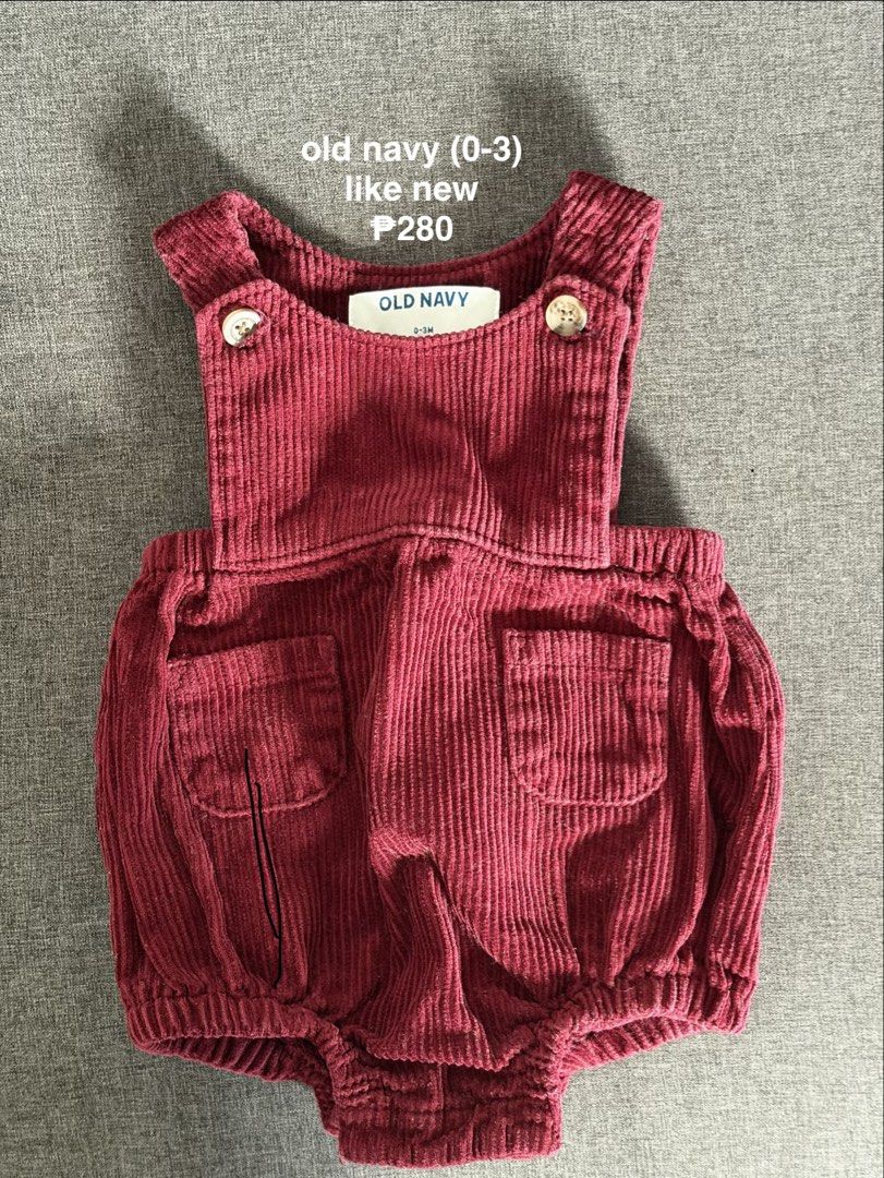 Baby Rompers and Overalls Bundle 0-3 Months (Category: Babies & Kids Fashion) located in Quezon City. Submitted by bakedsushidump (Listing ID 1471062232, Image 3). Description: Prices and sizes on each photo.