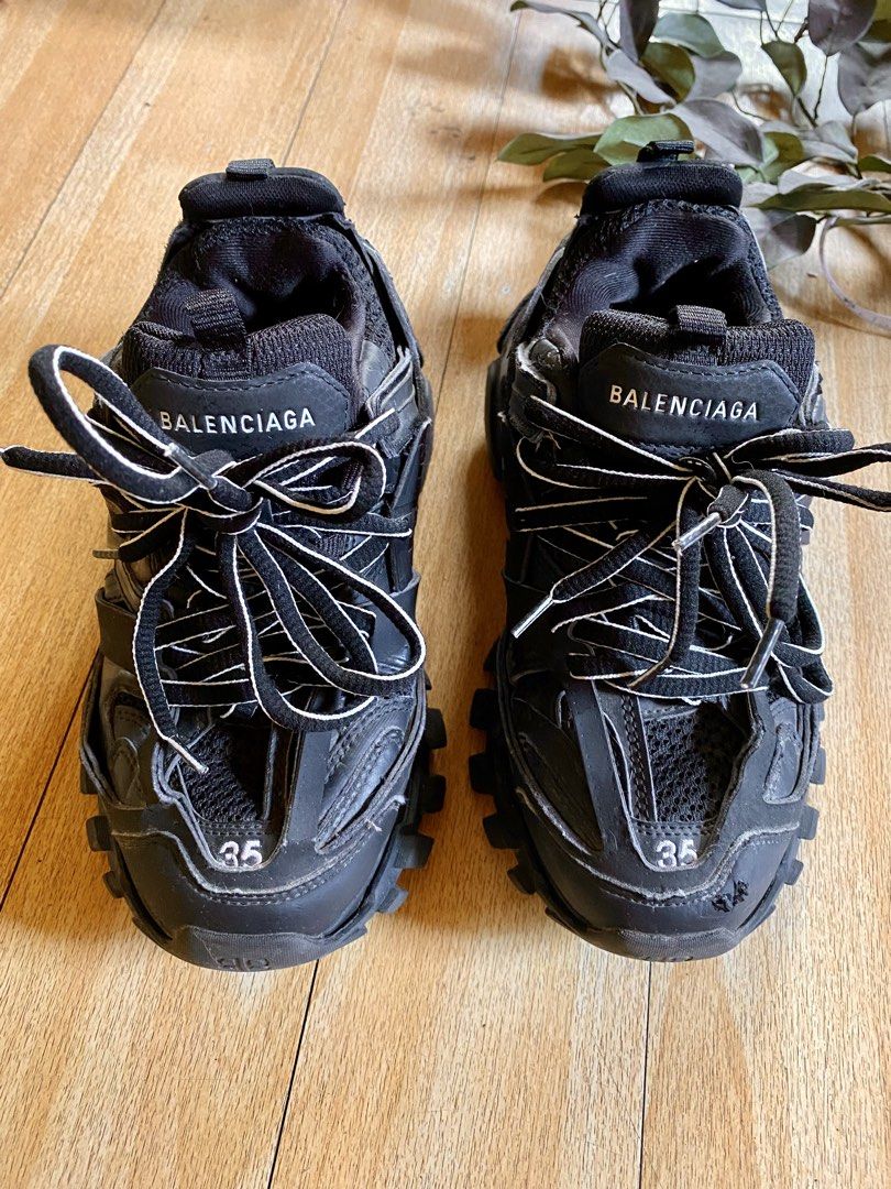 Balenciaga Track Sneakers Size 35 (Category: Sneakers) located in Baguio. Submitted by vintagefox (Listing ID 1471010231, Image 3). Description: Black Balenciaga track sneakers size 35 freebie balenciaga triple S (with flaws).