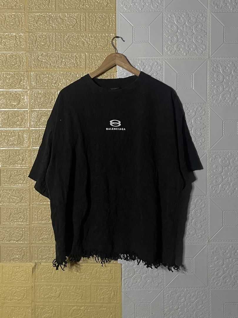 Balenciaga Unity Distress Shirt (Category: Shirts) located in Echague. Submitted by thrifthanzu (Listing ID 1470937416, Image 1). Description: 25 width , 26 length ( boxy ) Very good condition. No issue. Isabela location .