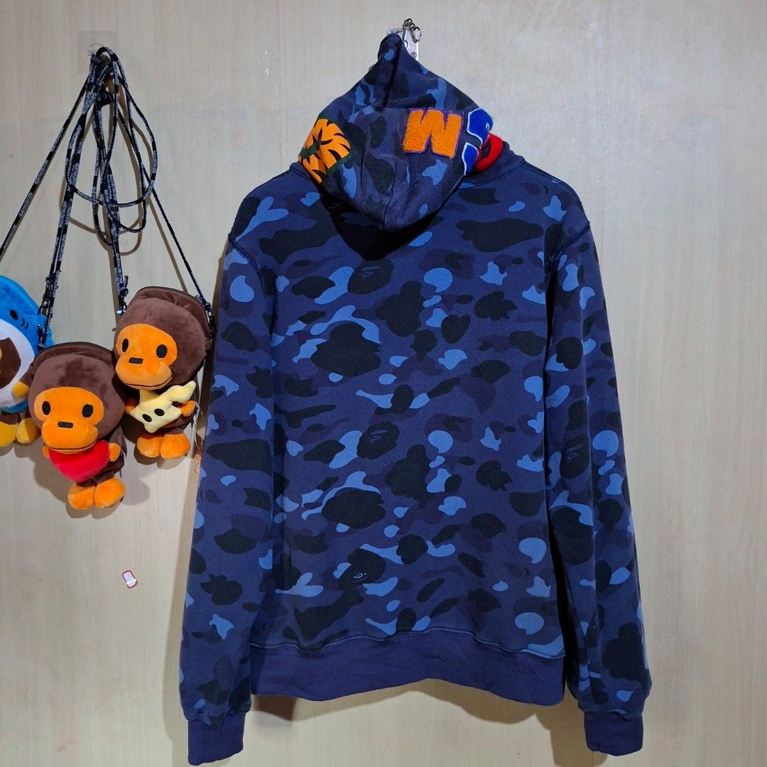BAPE Shark Blue Camou By A Bathing Ape (Category: Hoodies) located in Bayambang. Submitted by thedonedeal (Listing ID 1470943025, Image 2). Description: BAPE SHARK A Bathing Ape Dimes: w23 ×L27 Check Every Pic for Details NO RUSH ORDER!!.