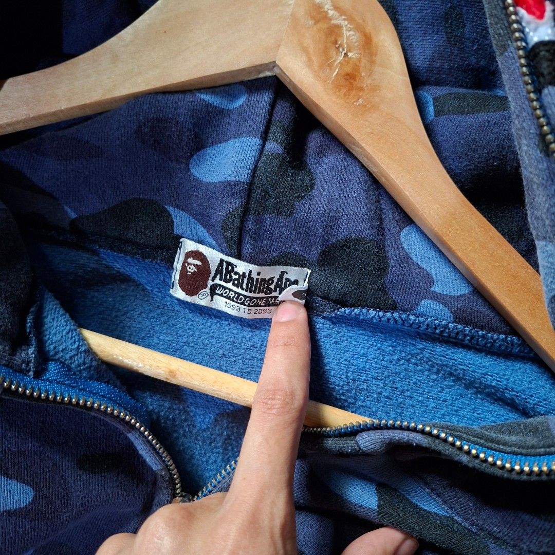 BAPE Shark Blue Camou By A Bathing Ape (Category: Hoodies) located in Bayambang. Submitted by thedonedeal (Listing ID 1470943025, Image 3). Description: BAPE SHARK A Bathing Ape Dimes: w23 ×L27 Check Every Pic for Details NO RUSH ORDER!!.