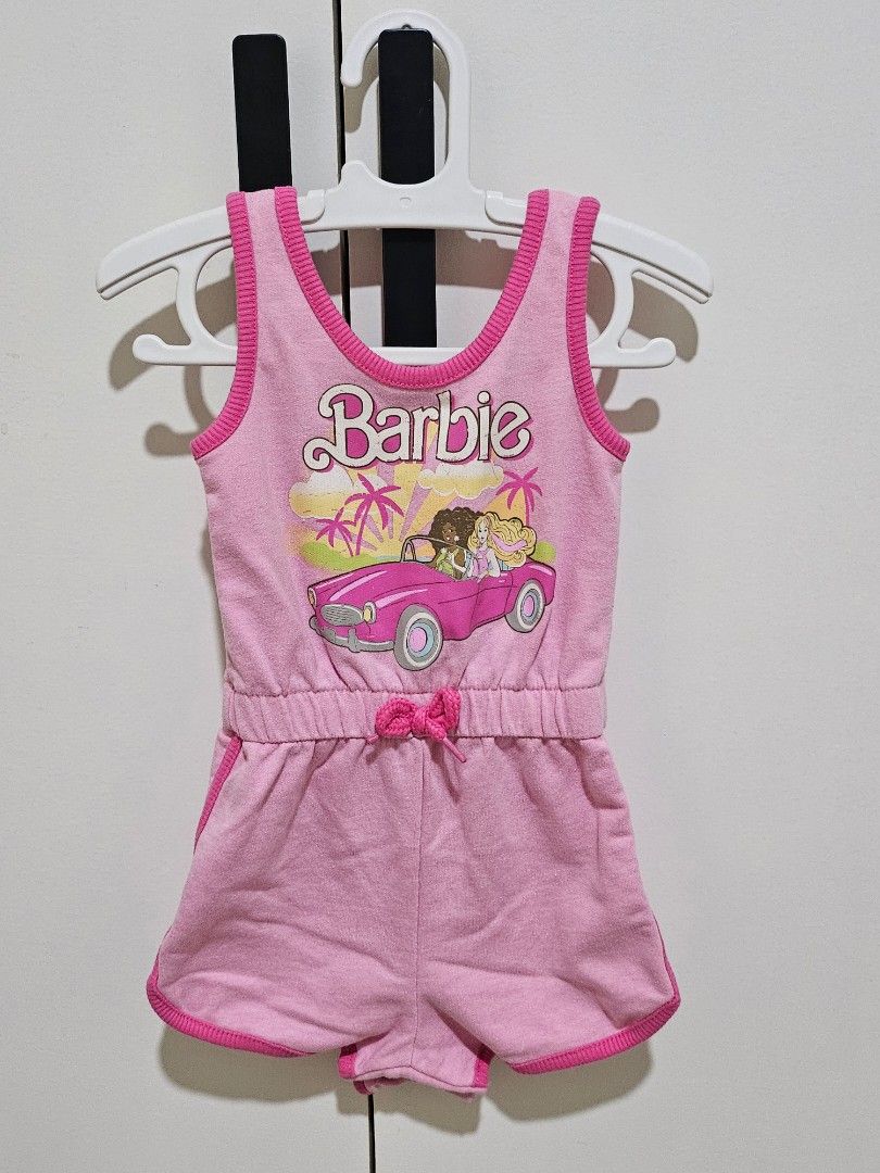 Barbie Pink Romper Size 18M (Category: Babies & Kids Fashion) located in Manila. Submitted by momshiedells (Listing ID 1470955748, Image 1). Description: Barbie Pink Baby Girl Romper – 18M 🎀💗 Cute pink Barbie romper featuring a fun Barbie and convertible graphic, contrast pink trim, and an elastic waist with bow detail. Perfect for casual outings, playdates, and everyday wear! 🚗💕 ✨ Brand/Character: Barbie ✨ Size: 18 months ✨ Color: Pink ✨ Sty
