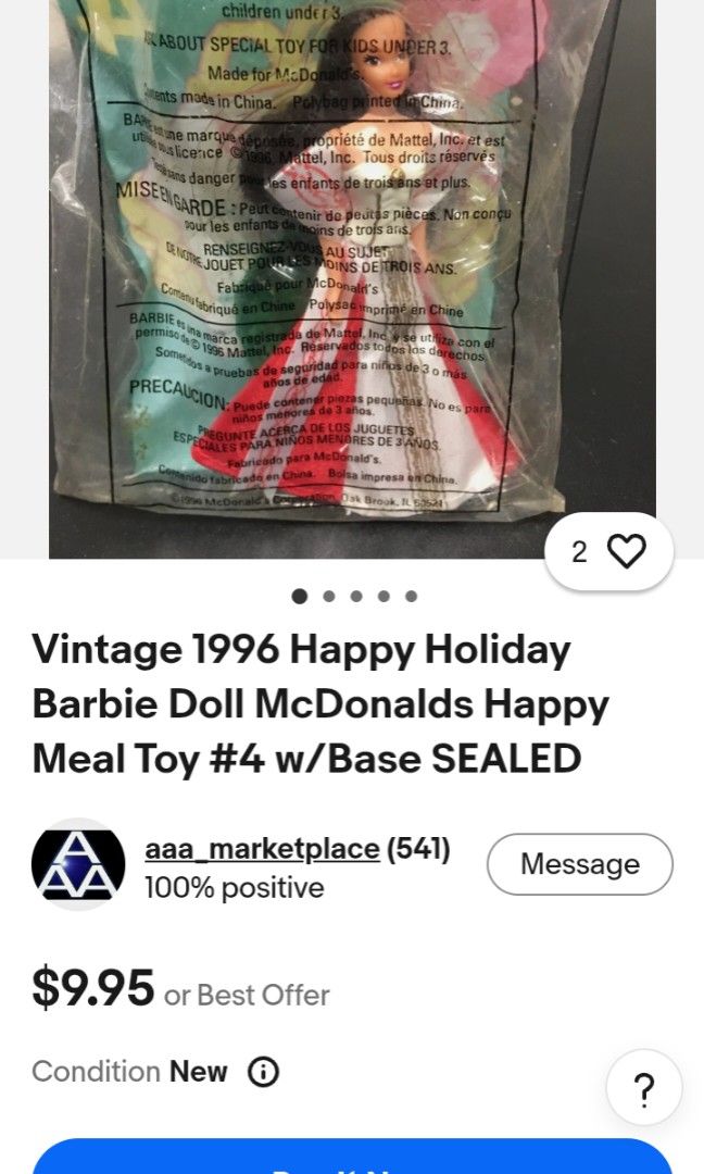 Barbie Vintage Mini Figures Original (Category: Figurines & Statues) located in Manila. Submitted by christoph17 (Listing ID 1470939086, Image 2). Description: 1k for take all never been open original vintage.