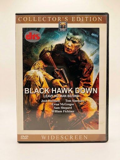 Black Hawk Down (Widescreen Collector's Edition DVD with DTS) (Category: CDs & DVDs) located in San Juan City. Submitted by kera.g815 (Listing ID 1470937529, Image 1). Description: Own a defining piece of modern war cinema with this Widescreen Collector’s Edition DVD of Ridley Scott’s acclaimed film, Black Hawk Down. This specific release features a premium DTS (Digital Theater Systems) audio track, designed to deliver a more immersive, theater-q