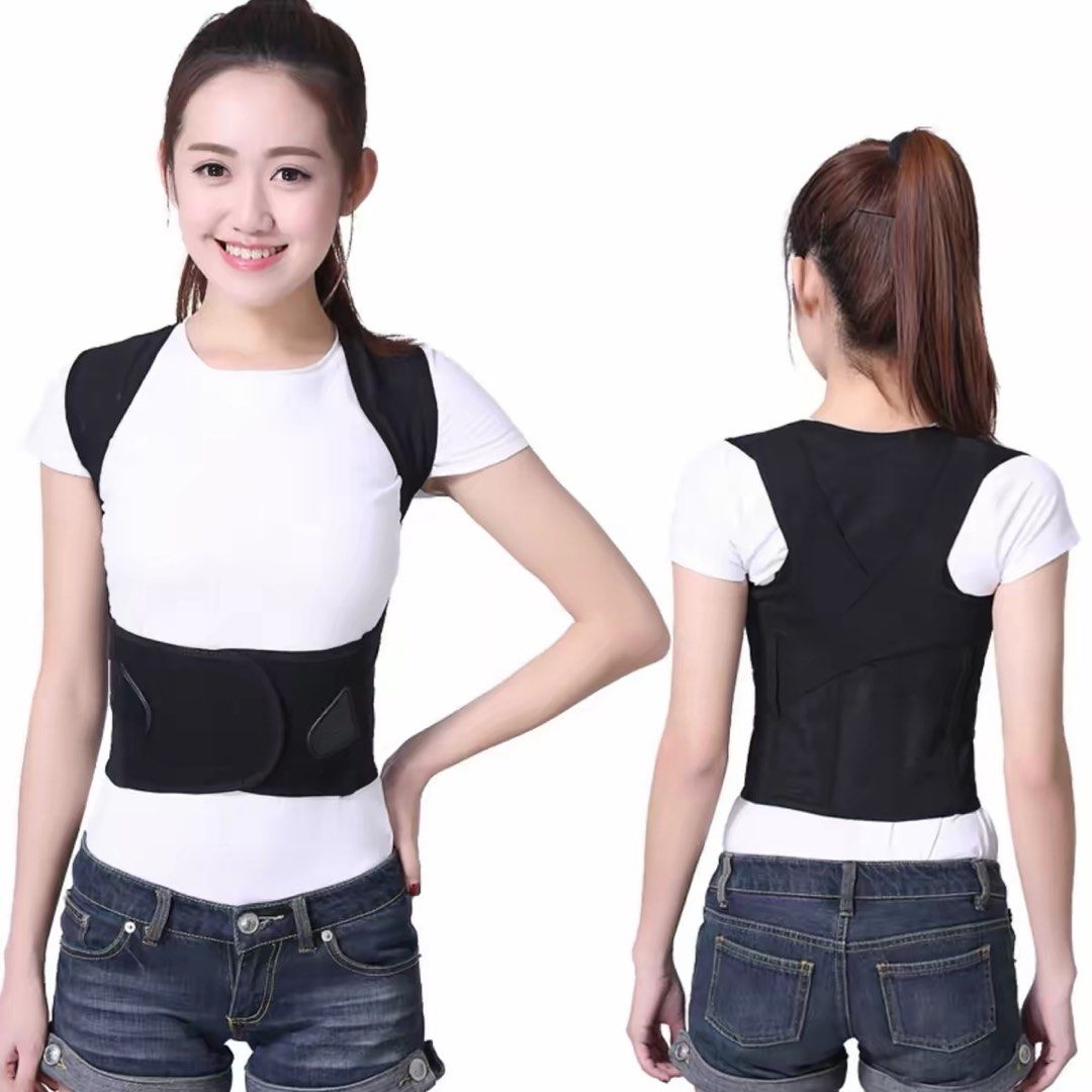Black Posture Corrector Back Brace Support Belt (Category: Braces, Support & Protection) located in Taguig. Submitted by mengxir20193848 (Listing ID 1471078952, Image 1). Description: - Color: Black - Design: X-strap back pull with built-in waist support band - Closure: Strong, adjustable velcro - Material: Breathable mesh fabric on sides and back - Benefits: Improves back alignment, corrects slouching, and relieves pain - Usage: Easy to adjust; 