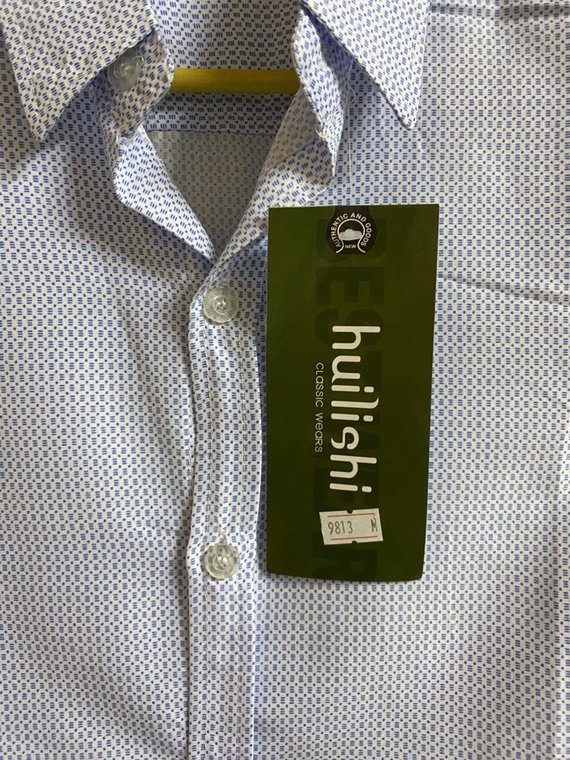 Blue Patterned Short Sleeve Button Shirt (Category: Tshirts & Polo Shirts ) located in Makati City. Submitted by pepperstoremerch (Listing ID 1471091594, Image 2). Description: Brand new W/ Tag Huilishi Blue Button Shirt Size Medium Cotton Brand new Please see pictures D0126 P261030R.