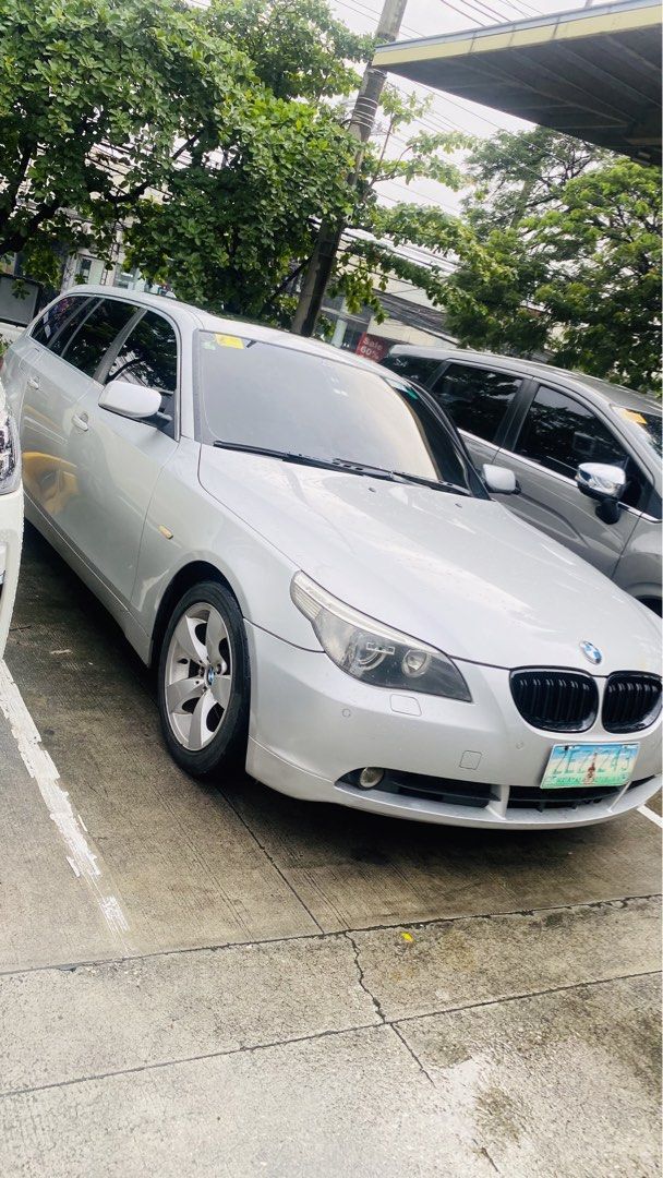 BMW 530D Wagon Auto (Category: Used Cars) located in Manila. Submitted by rose_ladz (Listing ID 1470998546, Image 3). Description: For sale: 2006 BMW 530D -original paint -good interior -excellent running condition -smooth transmission -sunroof -leather interior -original CR OR (REGISTERED )🥰 -Turbo Diesel -automatic -brandnew aircon -open deed of sale -plate ending#3 Issues: Manual na Yung rear air suspension Electricals Location WAZE: YMD TURB